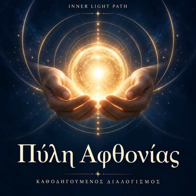 Χέρια που κρατούν χρυσή σφαίρα φωτός